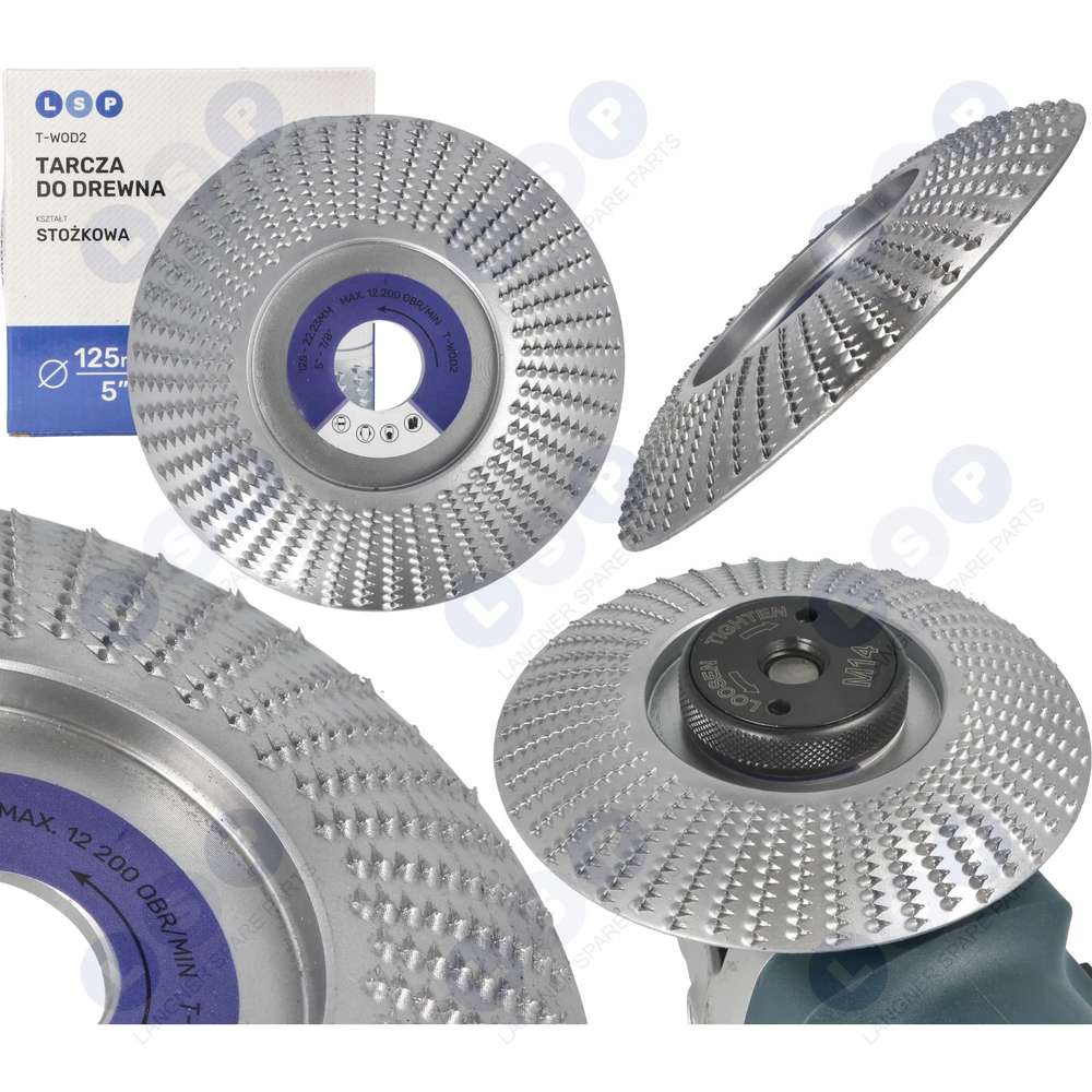 Brúsny kotúč na drevo, 125 MM kužeľová šikmá rašple